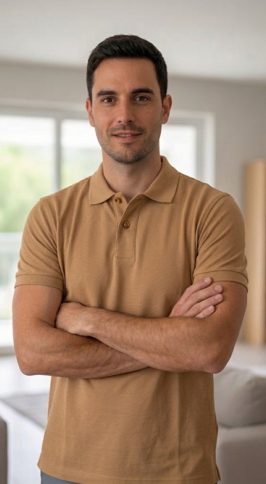 Men Polo T Shirt Light Brown