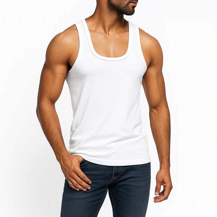 Men’s Sleeveless Summer White Vest Pack of 5