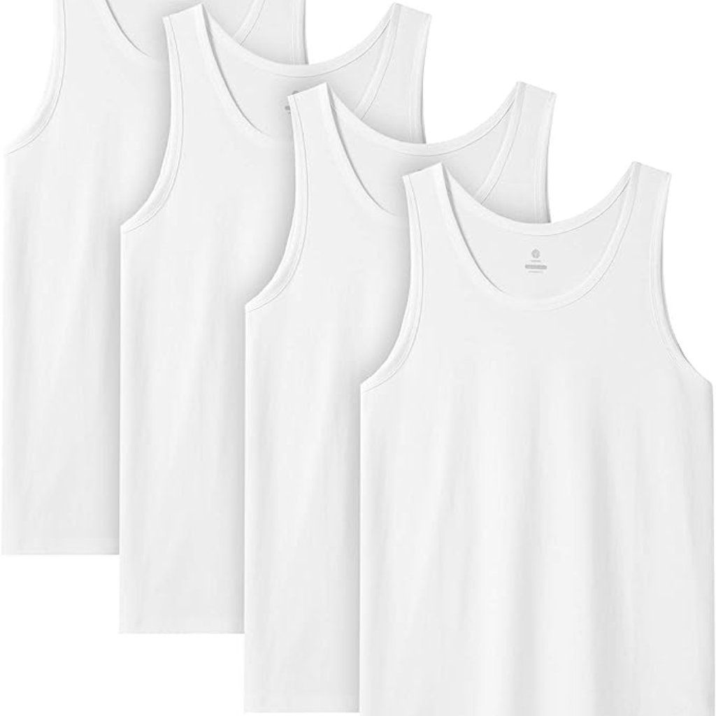 Men’s Sleeveless Summer White Vest Pack of 4