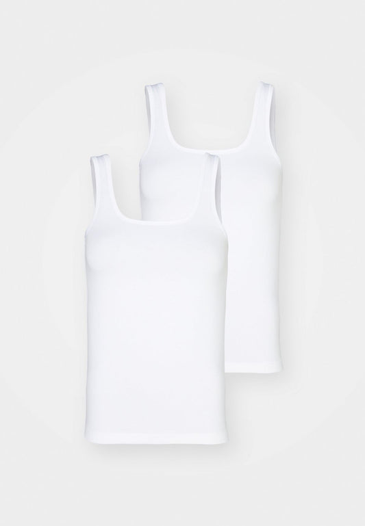 Men’s Sleeveless Summer White Vest Pack of 2