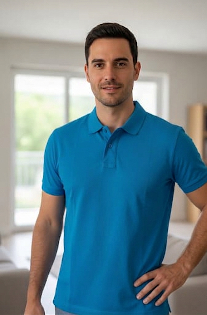 Men Polo T Shirt Blue