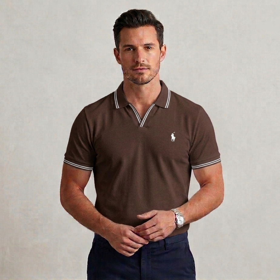 Polo - Man Polo T Shirt Brown Old Money