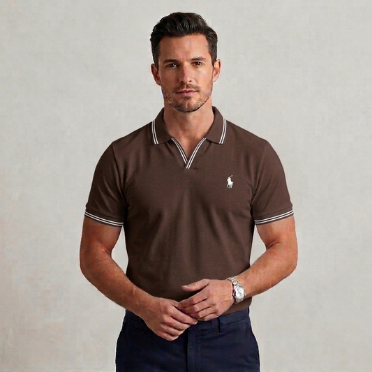 Polo - Man Polo T Shirt Brown Old Money