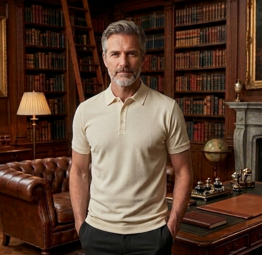 Men's Cuban Texture Silk Casual Shirt Cream