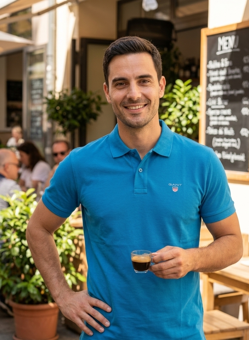 Men Polo T Shirt Blue