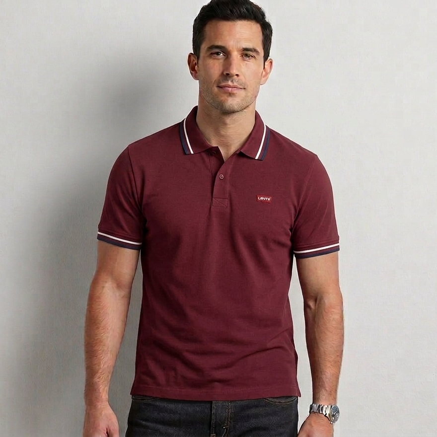 Levi's Men's Polo T-Shirt Maroon
