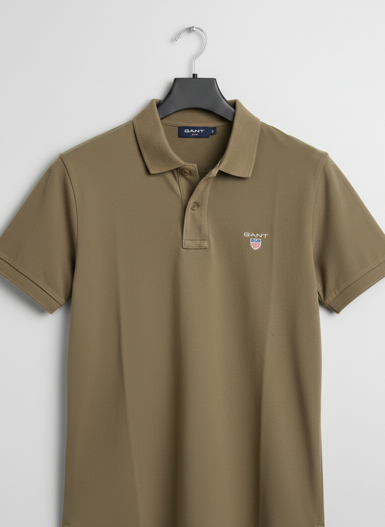 Men Polo T Shirt Light Brown