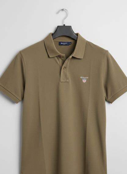 Men Polo T Shirt Light Brown