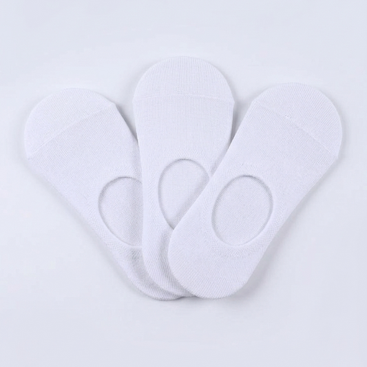 Man Cotton Lightweight No Show Socks White (pack of 3)