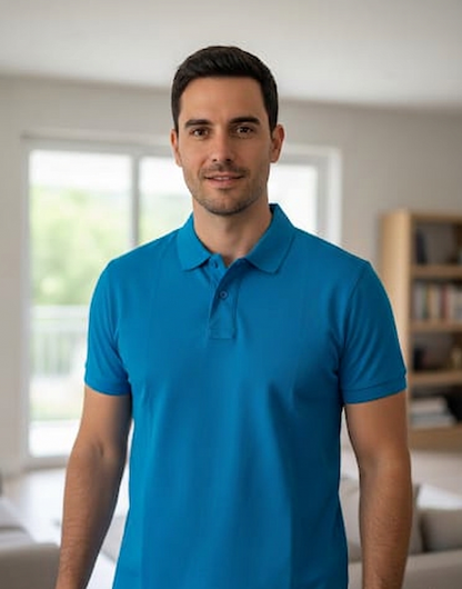 Men Polo T Shirt Blue