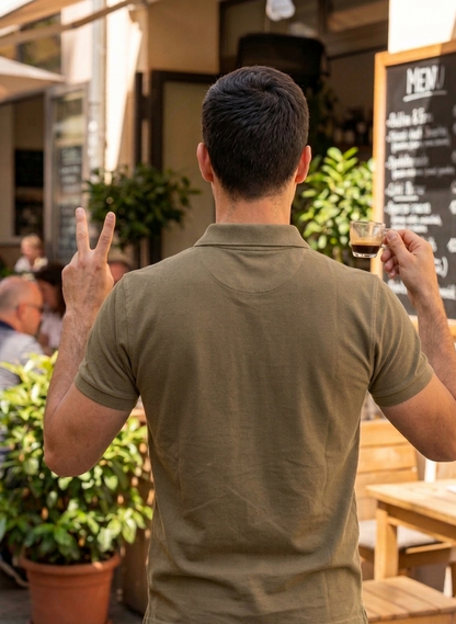 Men Polo T Shirt Light Brown