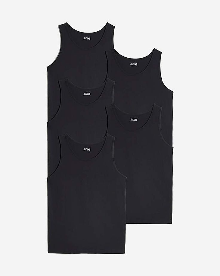 Man Vests Black Pack of 5