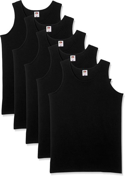 Man Vests Black Pack of 5