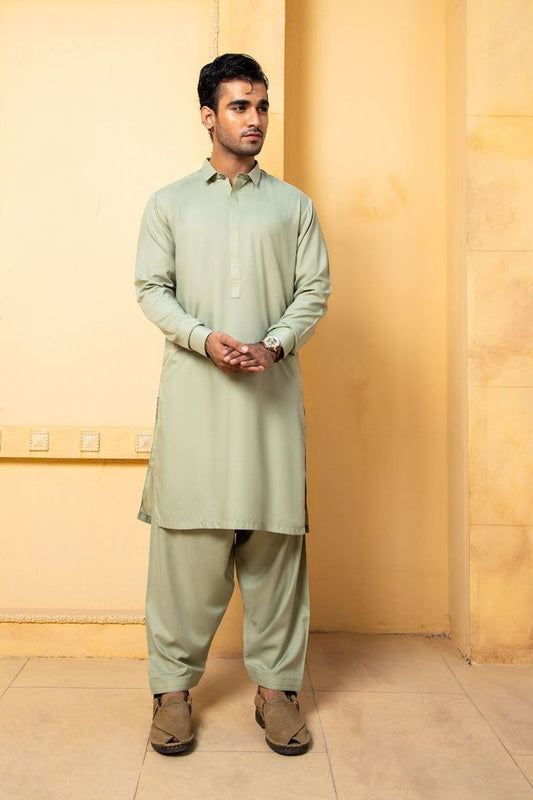 Men’s Unstitched Wash n’ Wear Suit by Wahab Fabrics (Mint green)