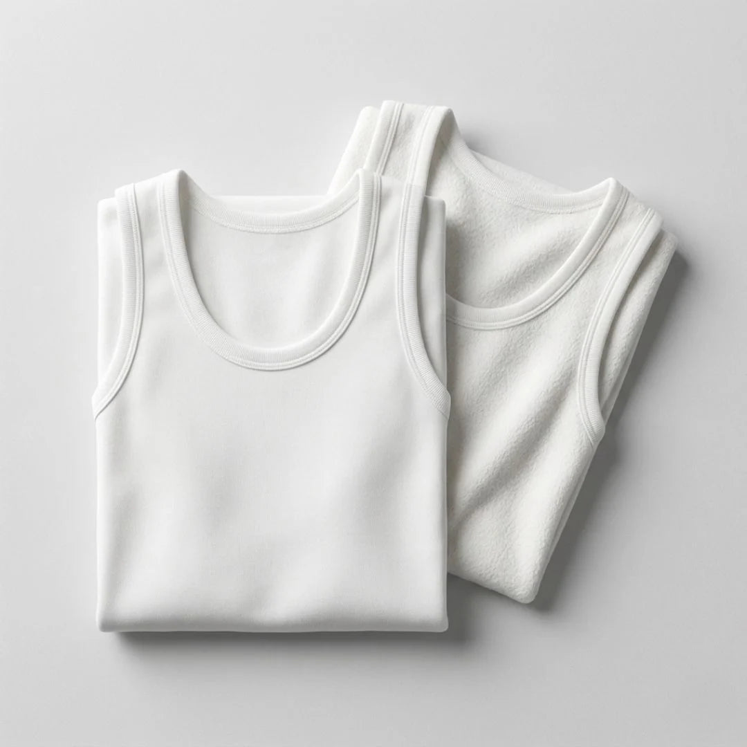 Men’s Sleeveless Summer White Vest Pack of 2