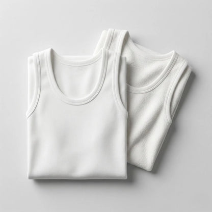 Men’s Sleeveless Summer White Vest Pack of 2