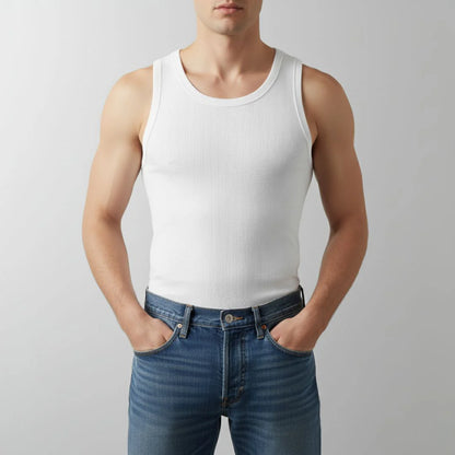Men’s Sleeveless Summer Vest - White