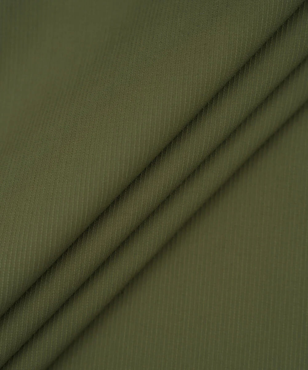 Men’s Unstitched Wash n’ Wear Suit by Wahab Fabrics - Olive Green