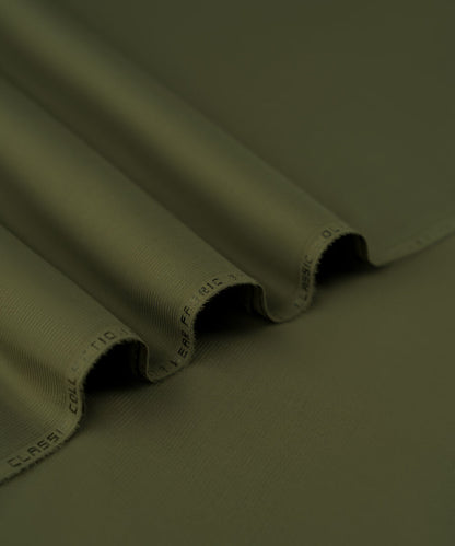 Men’s Unstitched Wash n’ Wear Suit by Wahab Fabrics - Olive Green