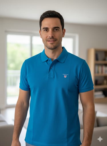 Men Polo T Shirt Blue