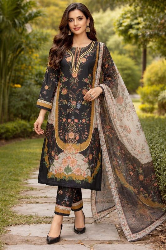 Printed 3 Pcs Stitch Suit