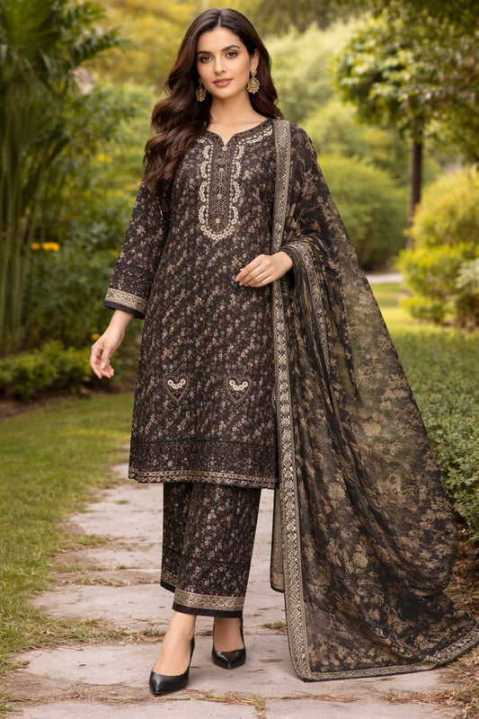 Printed 3 Pcs Stitch Suit