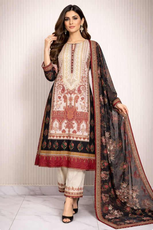 Printed 3 Pcs Stitch Suit